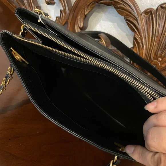 SOLD Chanel Vintage Timeless Chain Shopping Tote Shoulder Bag Caviar Leather - Picture 10 of 17